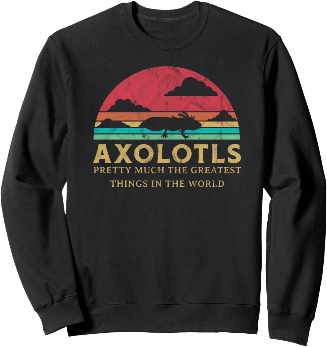 Axolotl Greatest Thing Retro Sunset Mexican Salamander Sweatshirt