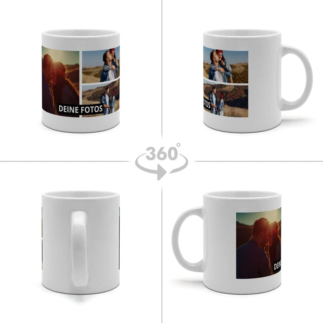 XXL Tasse 'Collage' - Personalisierte Fototasse mit eigenem Foto und Text - Grosse Tasse selbst gest