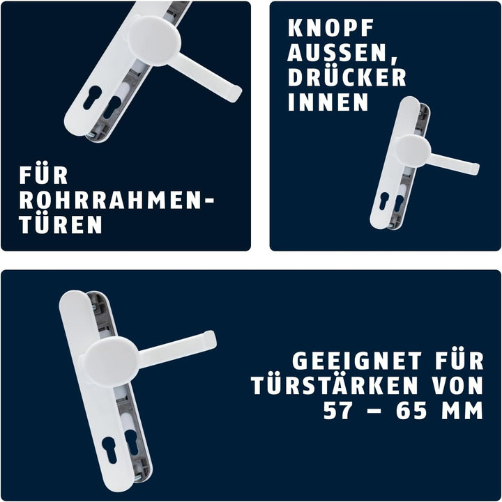 ABUS Türbeschlag SRG92N W - für Haustüren - mit Türklinke innen und Türknauf aussen - für Türen mit
