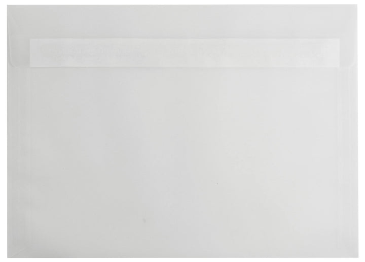 Transparente Briefumschläge, 162 x 229 mm (DIN C5), Weiss, 100 Stück, Haftklebung mit Abziehstreifen