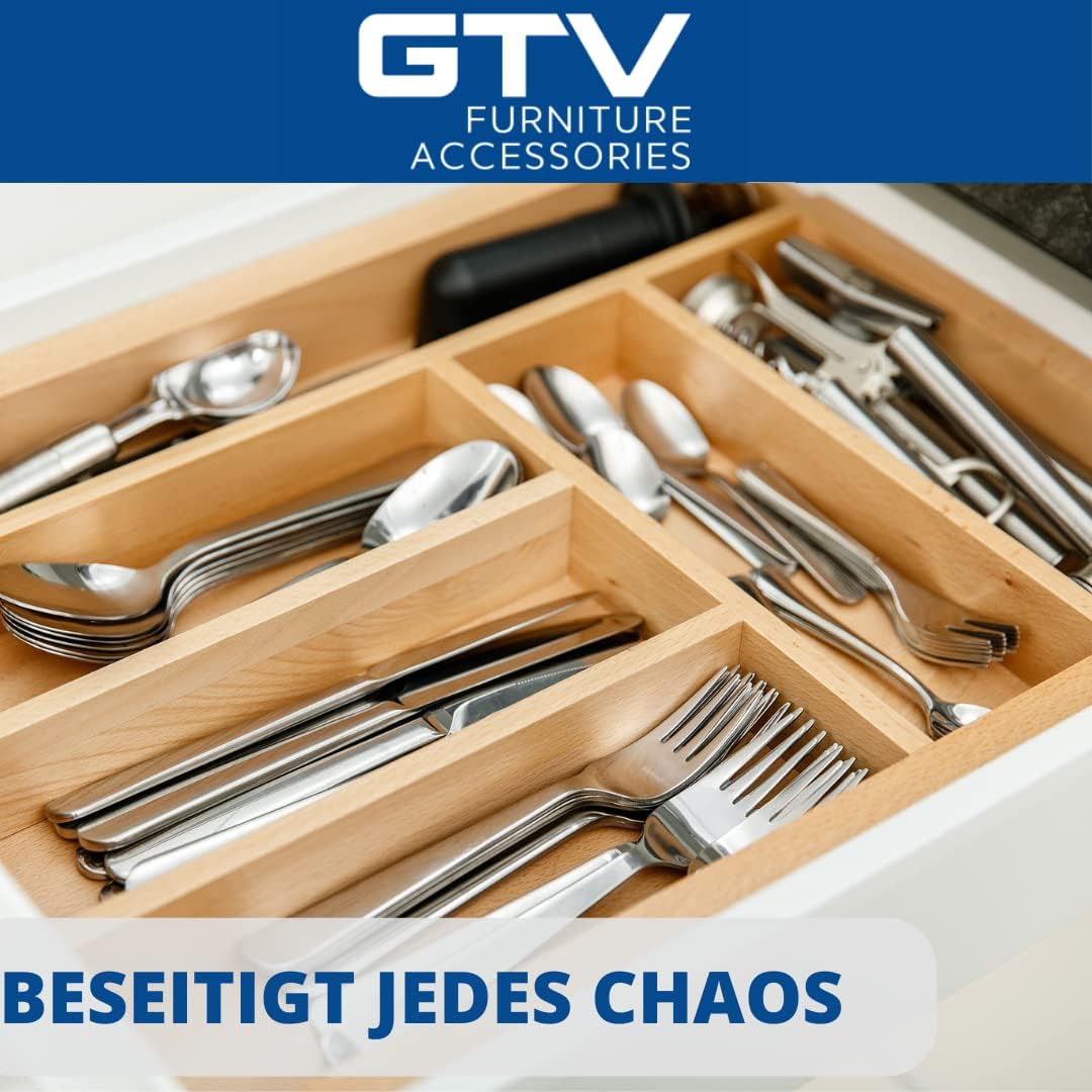 GTV - Schubladeneinsatz CUSTOMI für Küchenschubladen | Nützlicher Besteckeinsatz fur Küchen - Bestec