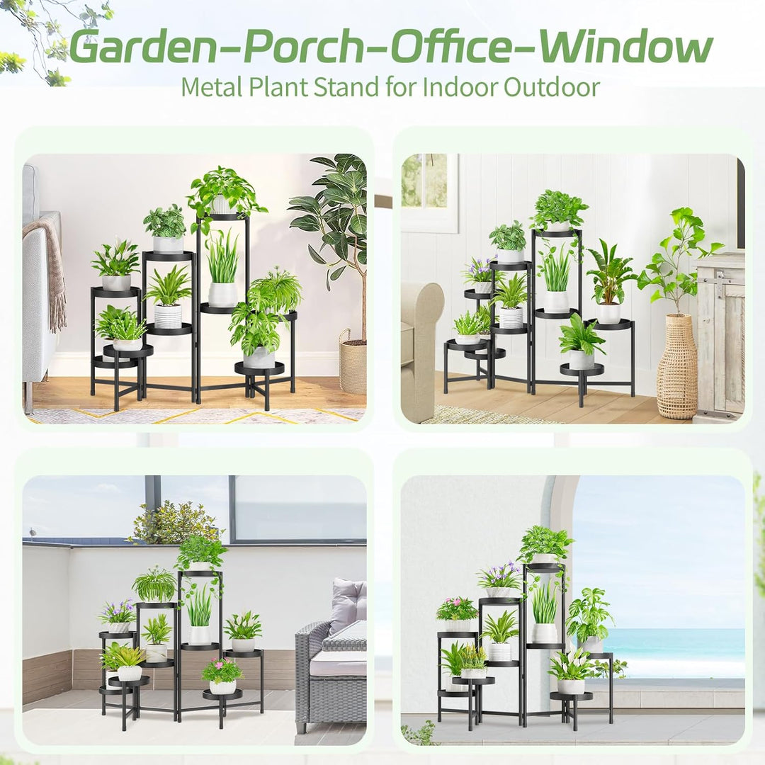 iDavosic.ly Pflanzenständer Metall mit 9 Etagen, Blumenständer Pflanzenregal Blumenregal Indoor Outd