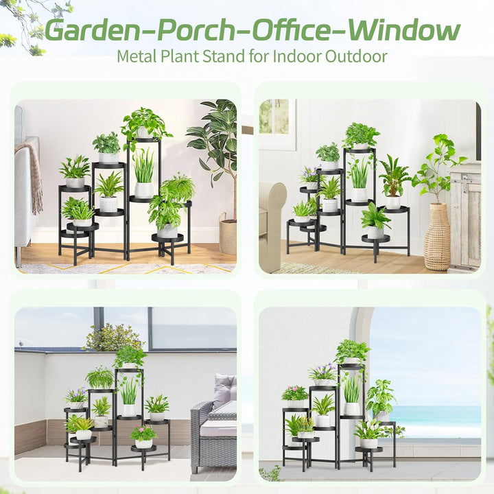 iDavosic.ly Pflanzenständer Metall mit 9 Etagen, Blumenständer Pflanzenregal Blumenregal Indoor Outd