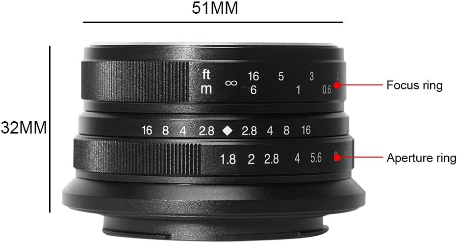 7artisans 25mm F1.8 Manueller Fokus Prime Fixiertes Objektiv für Olympus Micro Four Thirds MFT m4/3