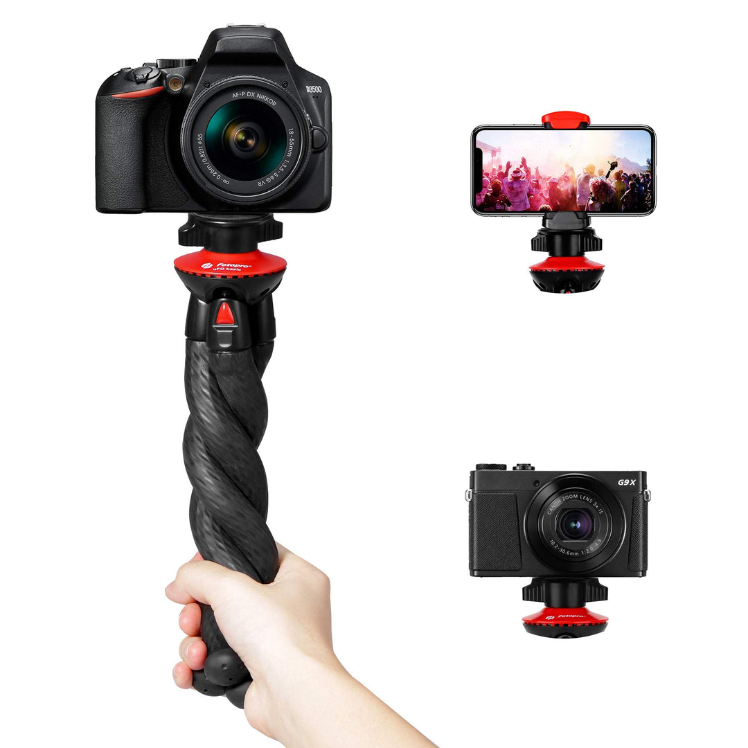 Fotopro Flexibles Smartphone-Stativ, Mini-Stativ, Octopus-Stil, mit Telefonadapter, Kamerastativ für