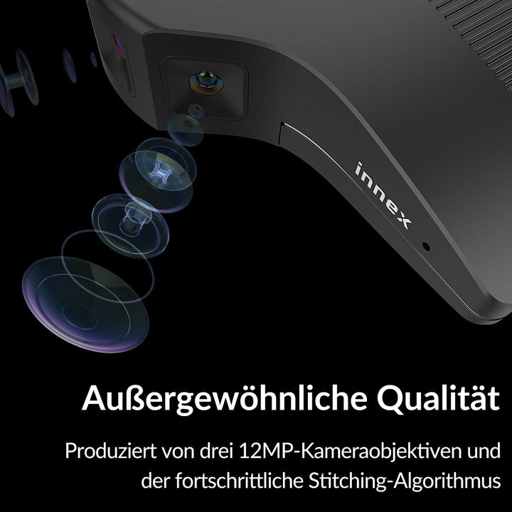 Innex C831 180° Panorama 4K Webcam mit mikrofon, KI-Gesichtsverfolgung für Windows, Mac, Plug-and-Pl