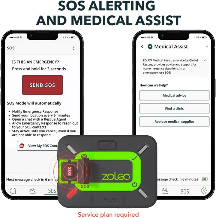 ZOLEO Zwei-Wege-Satellitenkommunikator — globale SMS-Textnachrichten und E-Mail, SOS-Alarmierung im