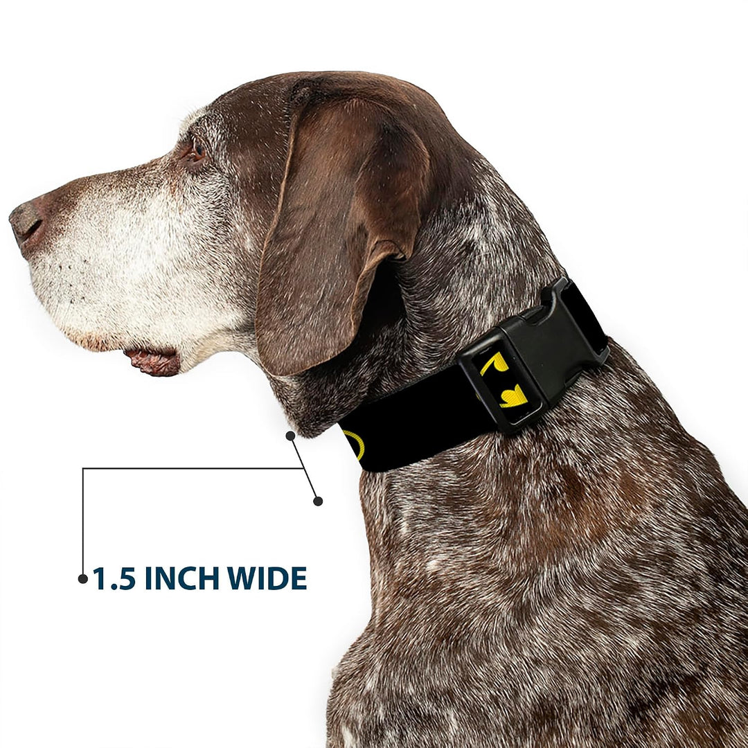 Buckle-Down Kunststoff-Halsband mit Clip, Batman-Schild, 2,5 cm breit, passend für Halsumfang von 38