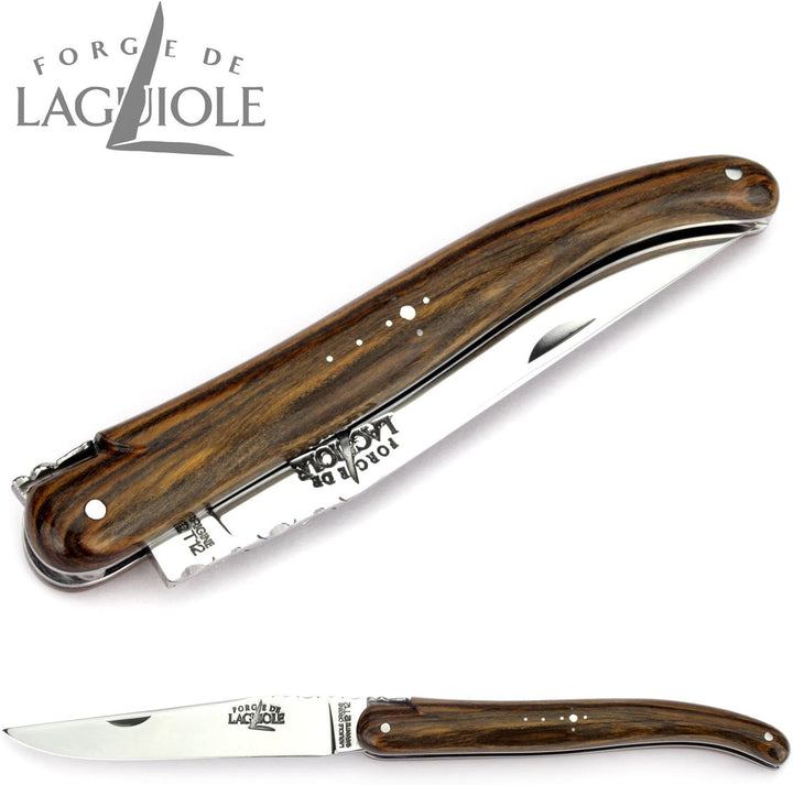 Forge de Laguiole Collection Taschenmesser - 12 cm - Griff Pistazienholz - Klinge 10 cm matt