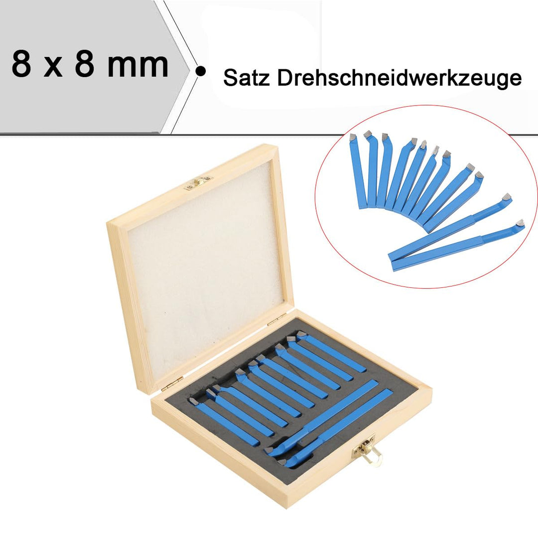 Lfhelper 11 STK Hartmetall Drehstahl Satz Drehmeissel Set 8x 8 mm Drehen Fräsen Schneiden Werkzeug S