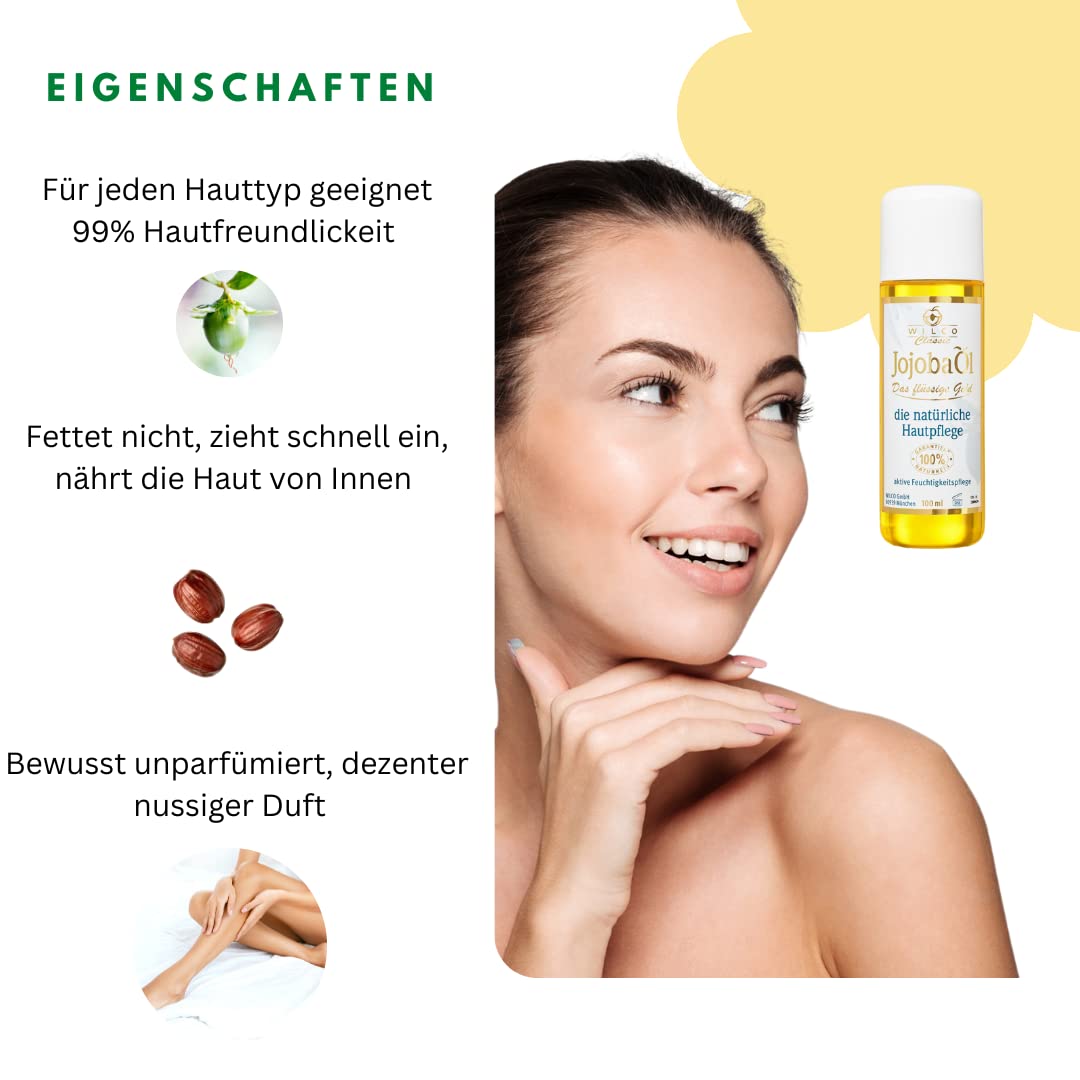 JOJOBAÖL | 100% Naturrein, Vegan & Cruelty Free | Gesicht, Körper, Haare, Bart, Nägel | Intensive Fe
