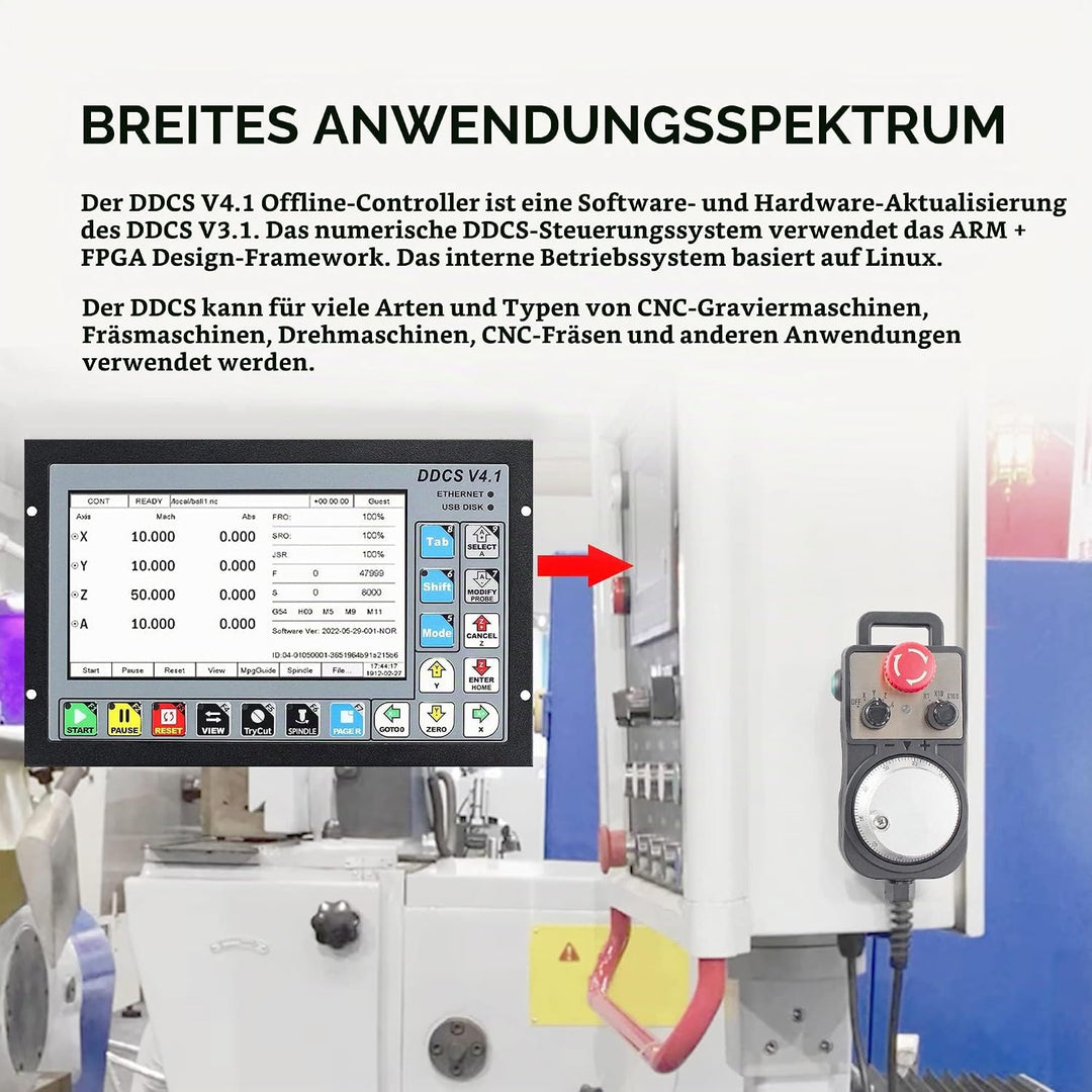 RATTMMOTOR 4-Achsen CNC Steuerung System,DDCS V4.1 CNC Offline Motion Controller PLC Mit 100PPR CNC