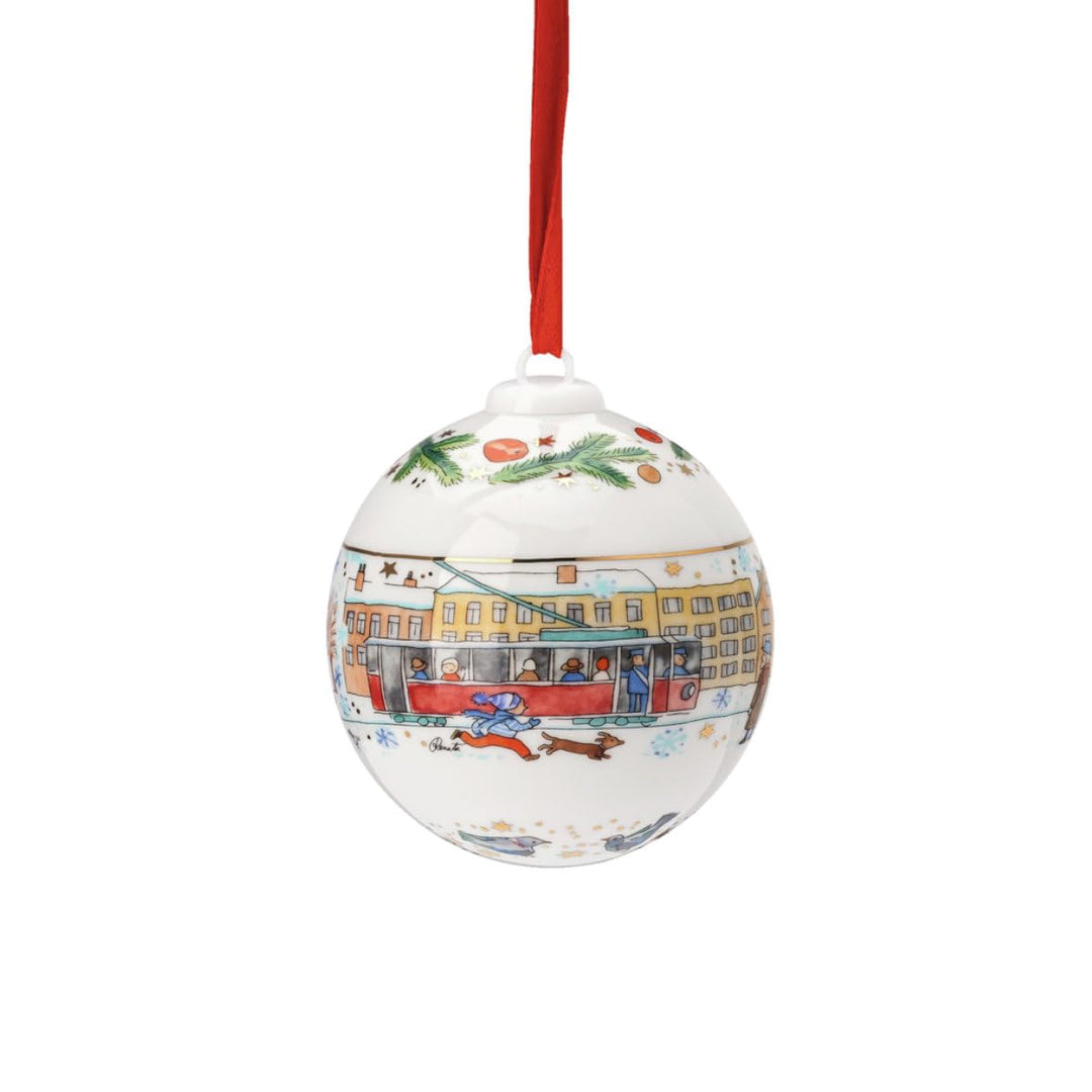 Hutschenreuther Porzellankugel 2023-"Weihnachtsklänge 6 cm