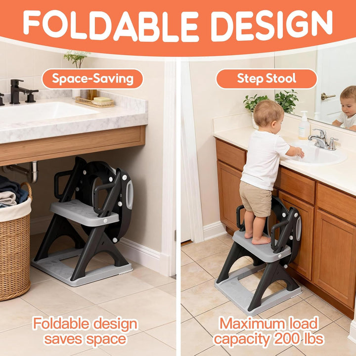 SKYROKU Toilettensitz 2 in 1 Toiletten Aufsatz für Kinder 2-7 Jahre Upgraded Stabil bis 90kg PP(BPA-