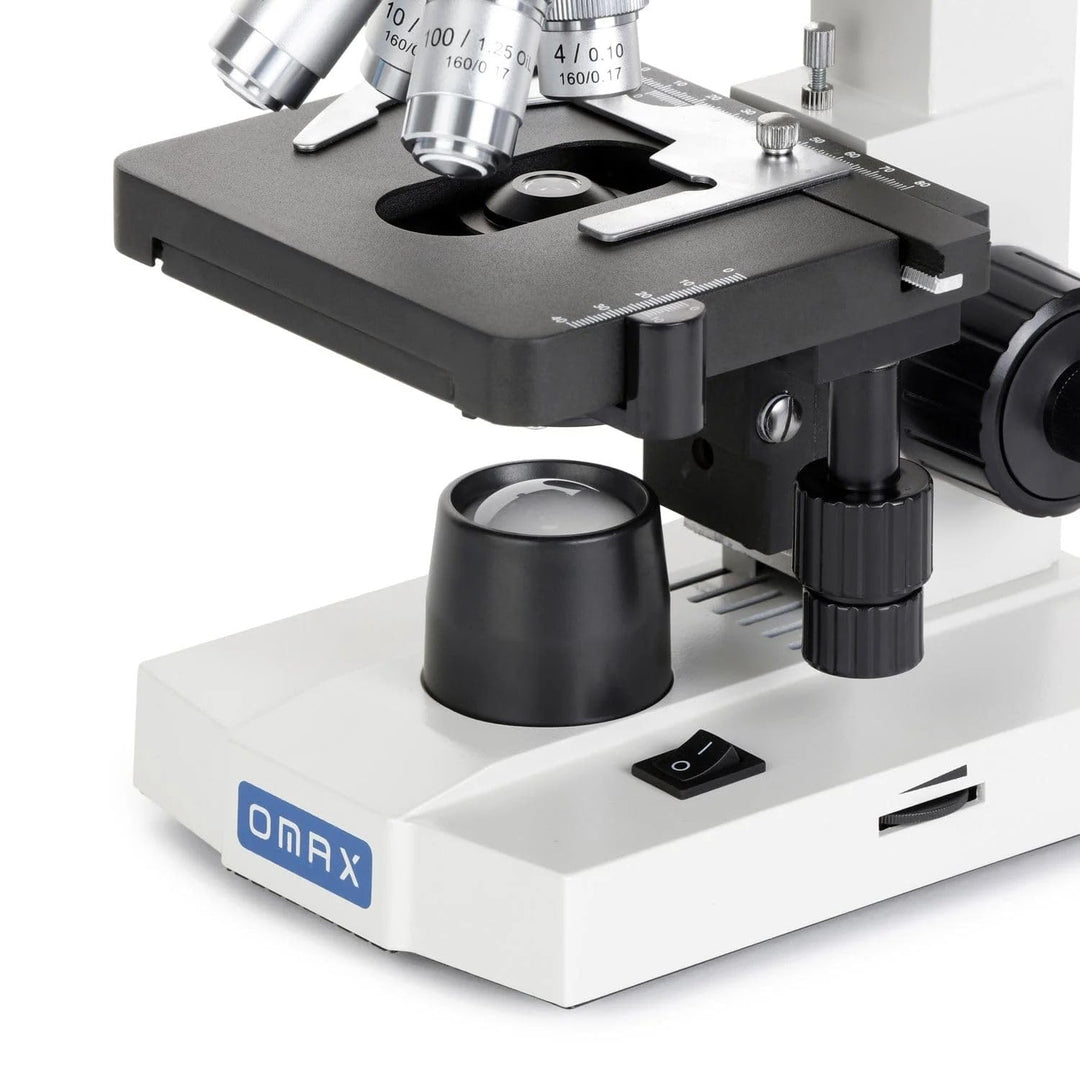 AmScope M82ES OMAX Labor-LED-Verbund-Binokularmikroskop mit Mechanischem Doppelschichttisch und koax