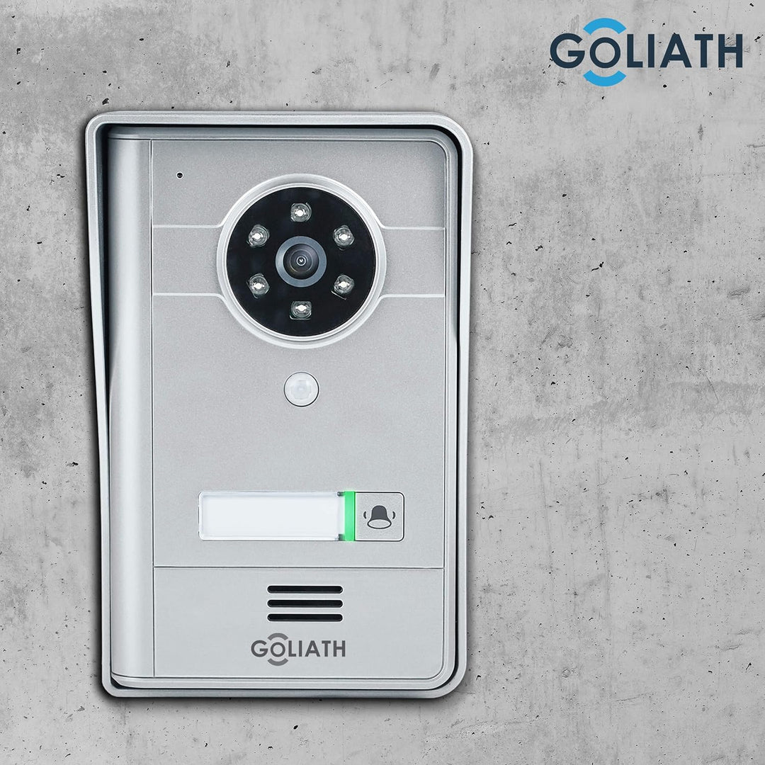 GOLIATH Funk Klingel Kabellos mit Kamera und Türöffner, Nachtsicht, Bewegungsmelder, Bildspeicher, T
