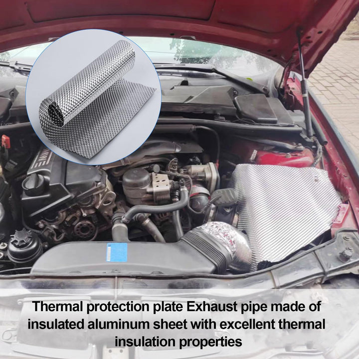 1 Stück 40 × 120 cm Hitzeschutzfolie Auto, Korrosionsbeständig und Hochtemperaturbeständig, Kann Bel