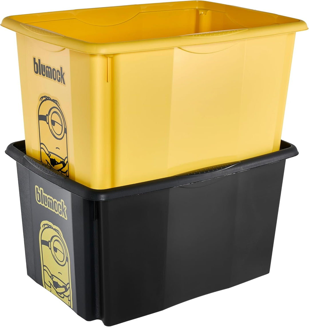 keeeper karolina Aufbewahrungsbox mit Deckel, 45 l, Dreh- und stapelbar, Design: Minions, Mosaic, Fü