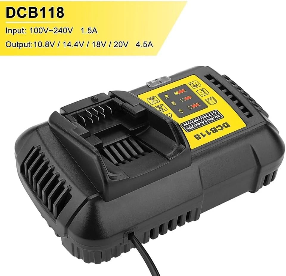 Schnellladegerät für De-WA-t Lithium-Ionen Ersatzakku 14,4 V 18 V 10,8 V DCB118 DCB101 DCB107 DCB105