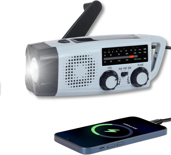 Notfall-Radio, Handkurbel Notfall Wetter Radio FM AM NOAA Wetter Radios mit Taschenlampe Handy-Ladeg