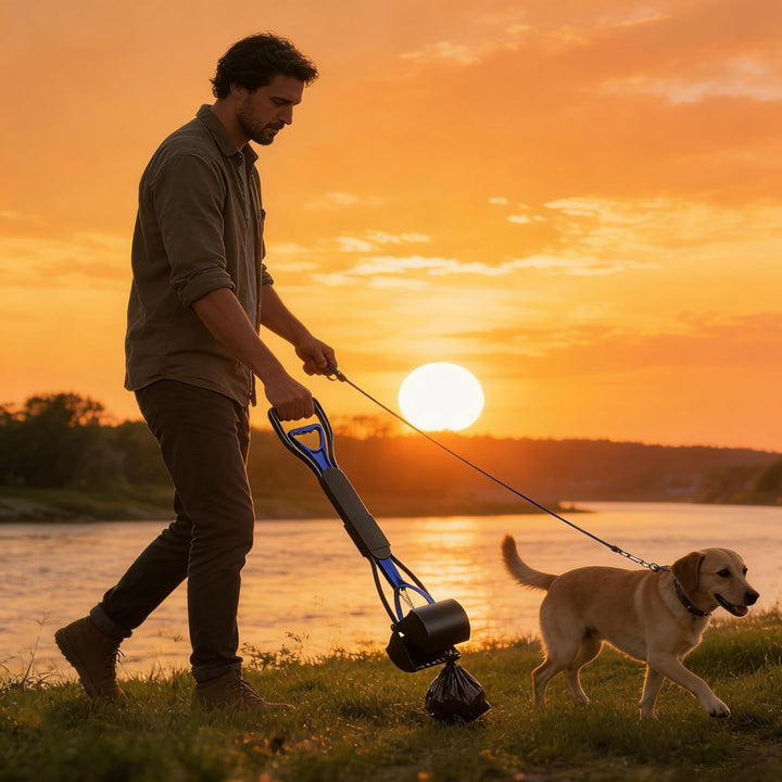 Hundekotschaufel, 60cm Faltbarer Haustier Hund Hundekotgreifer Tragbare mit langem Griff, Haustier S