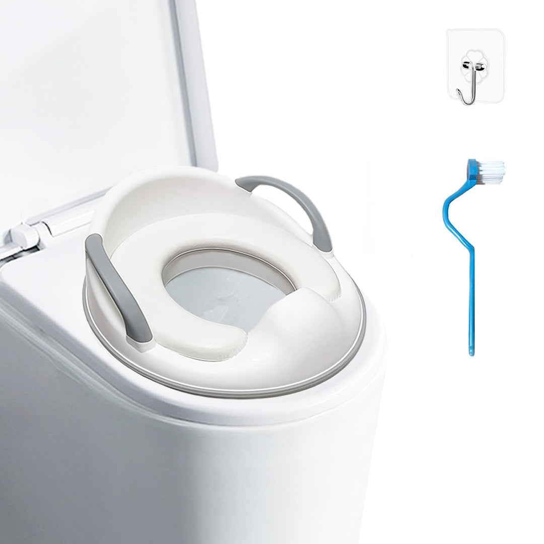 Toilettensitz Kinder 34.5cm, toilettenaufsatz kinder mit Seitliche Haltegriffe, Spritzschutz, PVC-Ki