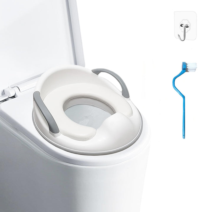 Toilettensitz Kinder 34.5cm, toilettenaufsatz kinder mit Seitliche Haltegriffe, Spritzschutz, PVC-Ki