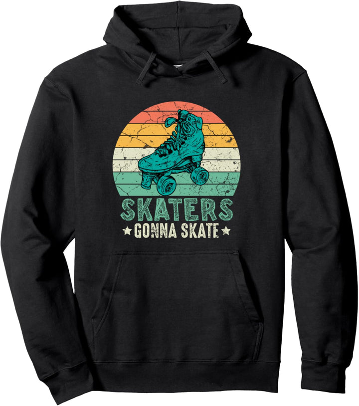 Rollschuhfahrer Rollerskater 70er Jahre Disco Rollschuh Pullover Hoodie
