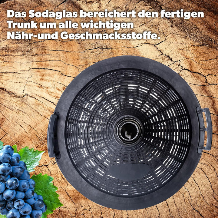 KADAX Glasballon 10L, Gärballon mit Kunststoffkorb, Gummistopfen, schmale Öffnung, Weinballon, Flasc
