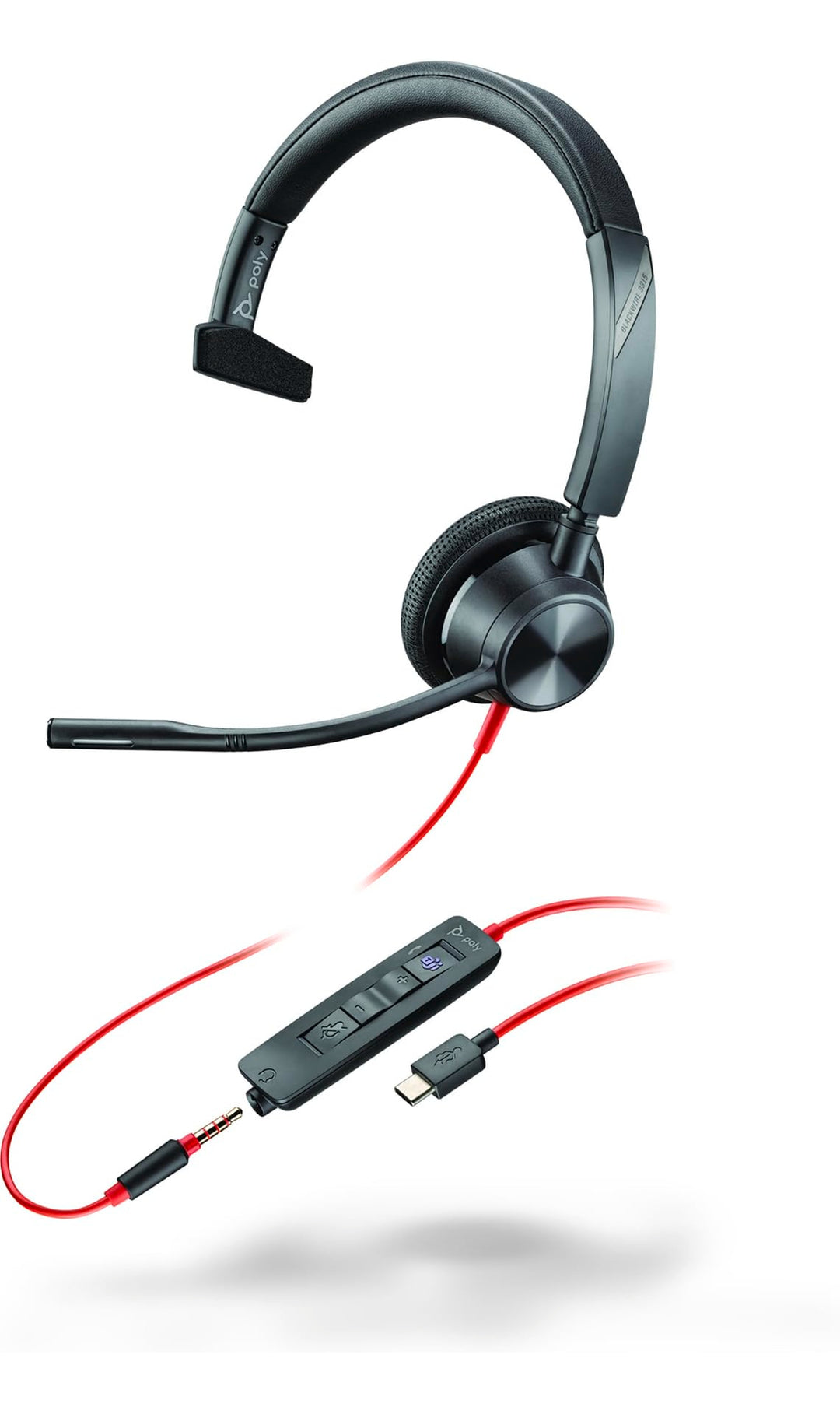 Poly Blackwire 3315 - Blackwire 3300 Series - Headset - On-Ear - kabelgebunden - aktive Rauschunterd