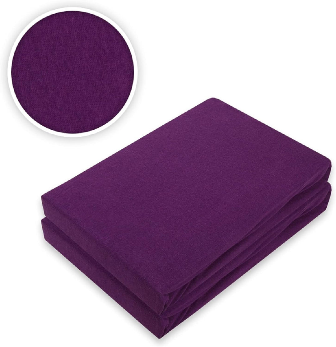 EXKLUSIV HEIMTEXTIL Jersey Spannbettlaken Doppelpack Rundumgummizug 200 x 220 cm Lila Lila 200 x 220