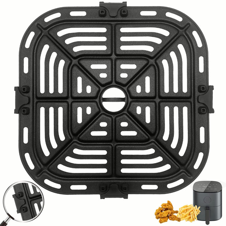 Luftfritteuse Grillpfanne für COSORI CAF-L501 4.7L, Antikleber 21x21 CM Quadrat Luftfritteuse Rack E