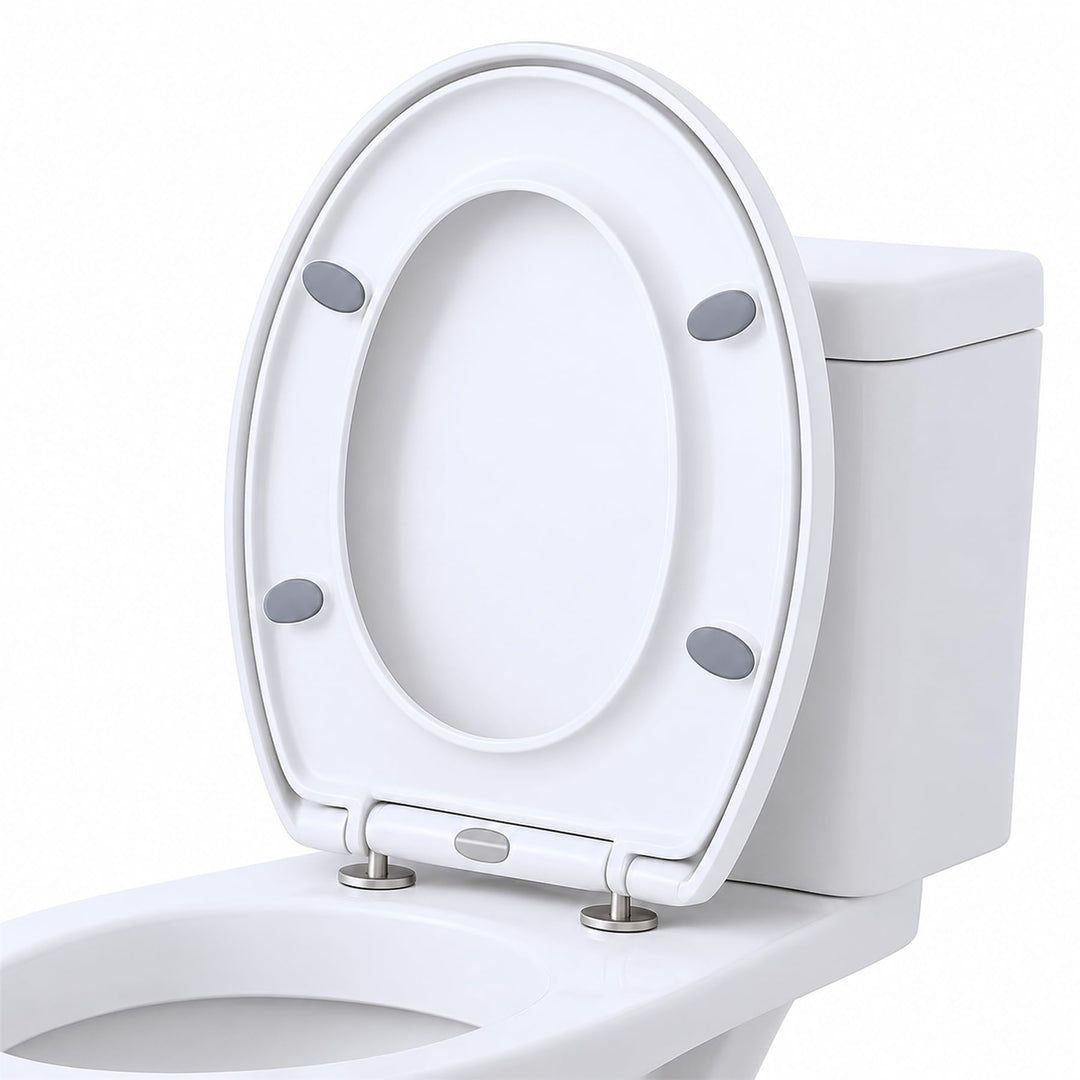 Harbour Housewares Toilettensitz mit Soft-Close für ovale Toiletten - Weiss - Antibakterielle ovale