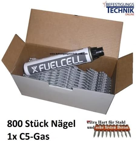 Betonnägel 3,0x27mm XH extra hart + C5 Gas passend für Powers DeWalt DDF5110500 Würth Diga CS-2 CS-3