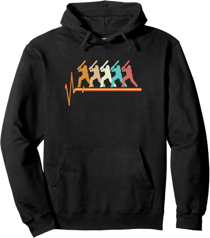 Lacrosse Shirt, Retro Vintage Lacrosse Heartbeat Pullover Hoodie