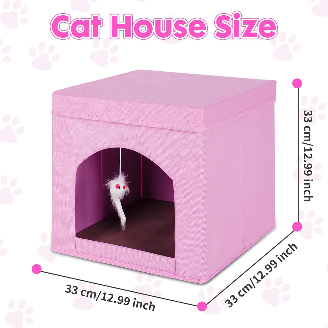 powerking Klappbare Katzenbetten für Indoor Katzen oder Kätzchen, Faltbare Katze Würfel und Katze Hö