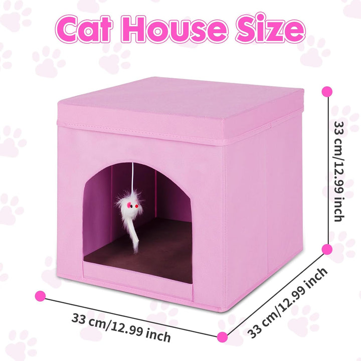 powerking Klappbare Katzenbetten für Indoor Katzen oder Kätzchen, Faltbare Katze Würfel und Katze Hö