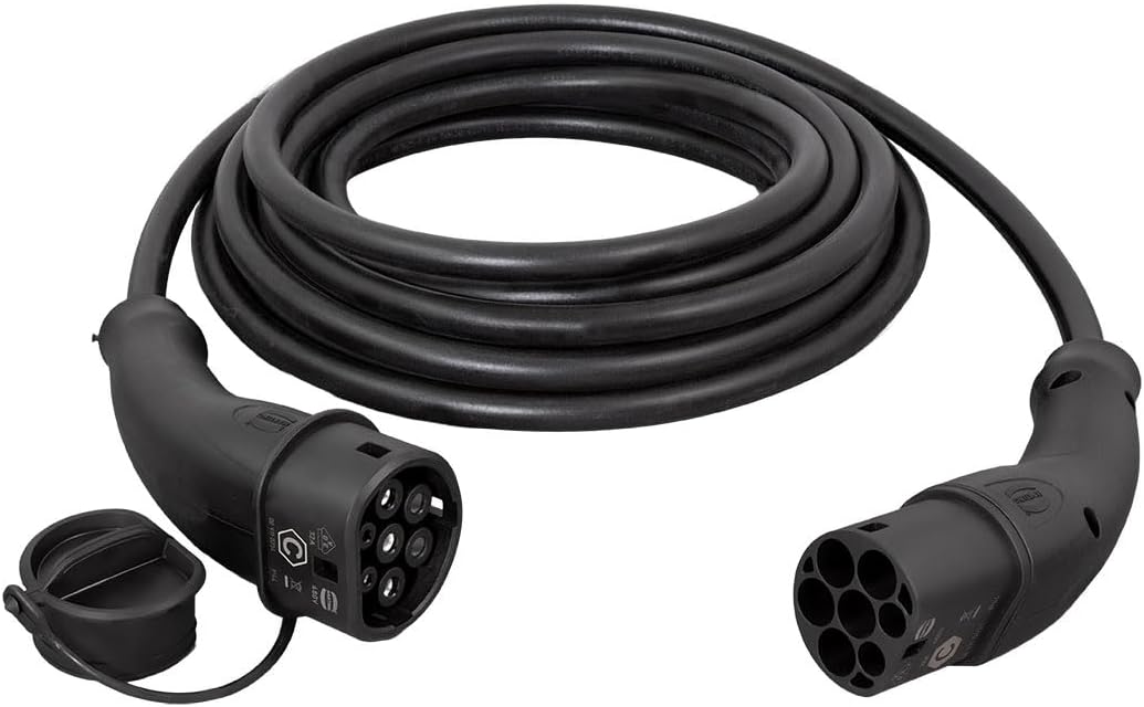 Harting EVC0110 - E-Auto-Ladekabel Typ 2, 1-phasig, 32 A, 7,4 kW, 7,5 m/ZERTIFIZIERTES KABEL, Schwar