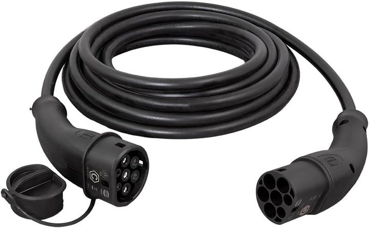 Harting EVC0110 - E-Auto-Ladekabel Typ 2, 1-phasig, 32 A, 7,4 kW, 7,5 m/ZERTIFIZIERTES KABEL, Schwar