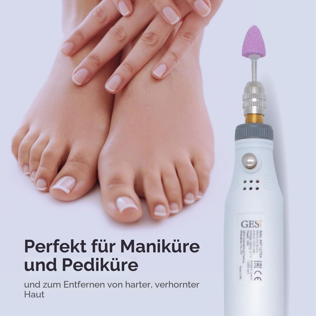 GESS Elektrische Nagelbohrmaschine Kit, Tragbare Elektrische Nagelfeile Set, Maniküre Pediküre Werkz