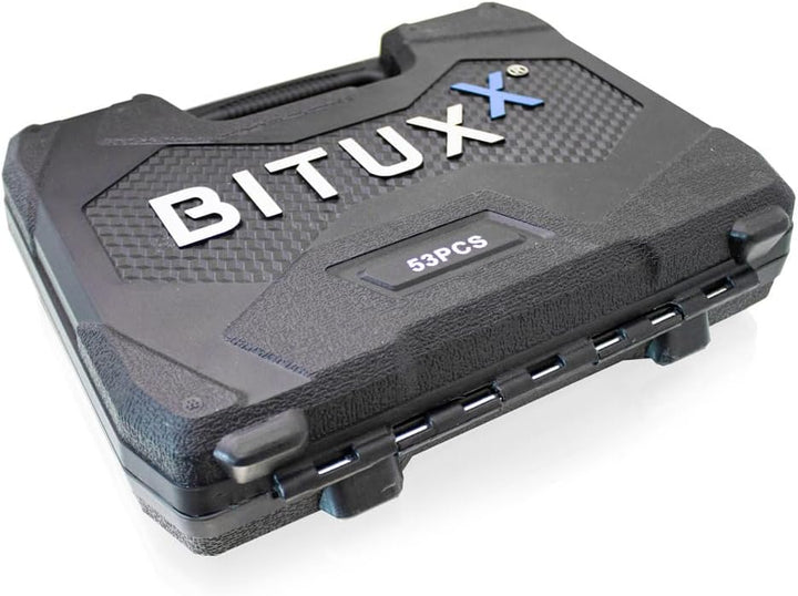 BITUXX® Werkzeugkoffer 53 tlg Werkzeug Knarrenkasten 1/4" Ratschenkasten Nusskasten Stecknuss Umfang