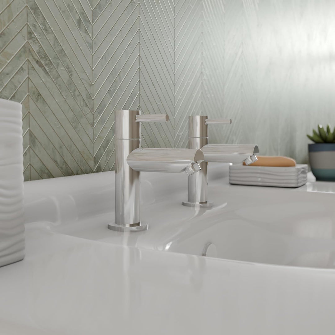 veebath Julia Val 1/2 C CD Chrome Wasserhähne mit Hebel mit Ventiltellern aus Keramik, Hebel