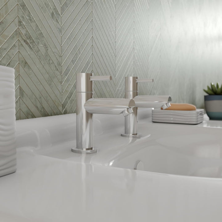 veebath Julia Val 1/2 C CD Chrome Wasserhähne mit Hebel mit Ventiltellern aus Keramik, Hebel