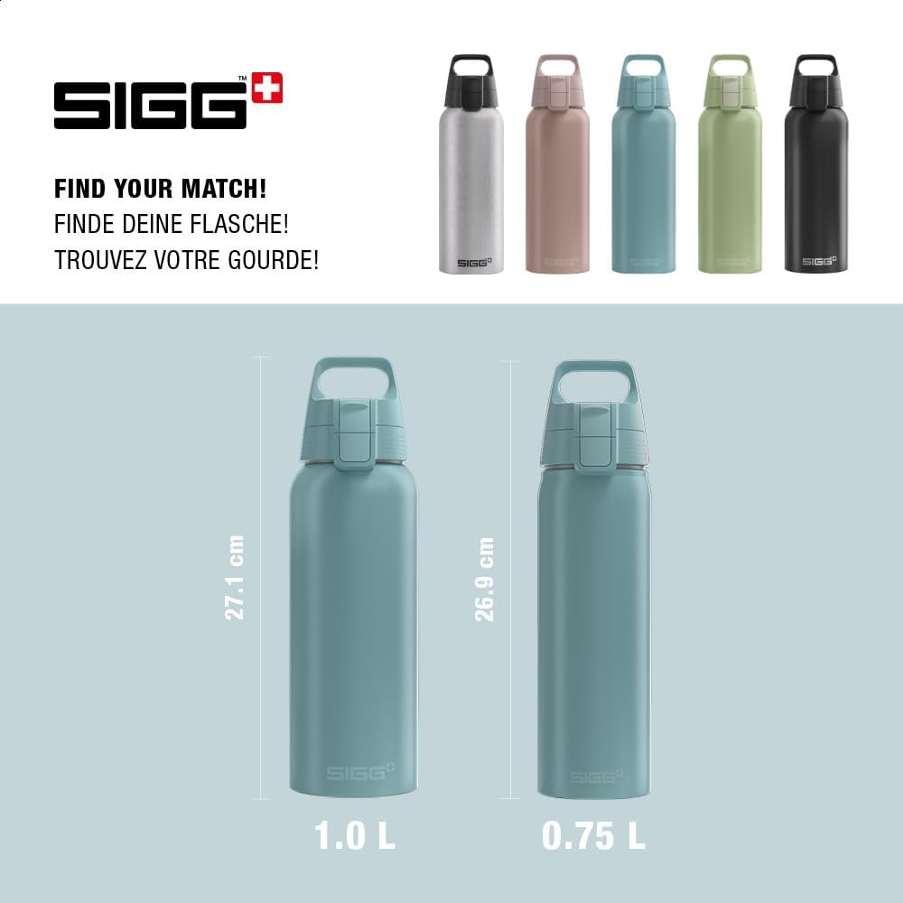 SIGG - Alu Trinkflasche - WMB ONE - Made in Switzerland - ClimatePartner - Kohlensäure geeignet - Au