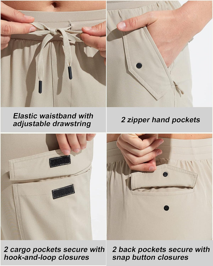 MOCOLY Damen Leichte Atmungsaktive Wanderhose Trekkinghose Outdoor wasserdichte Cargo Hose Kletterho