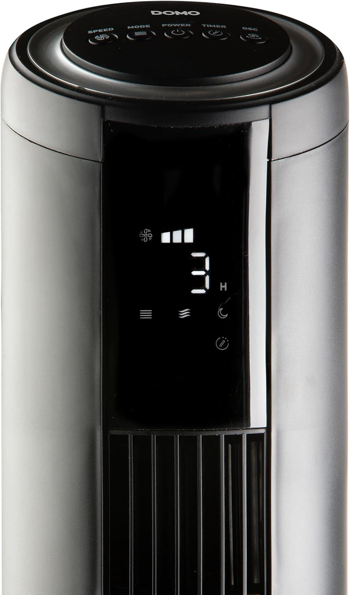 DOMO DO8152 Turmventilator mit Fernbedienung – 3 Geschwindigkeiten – 4 Modi – 8 Stunden Timer – Oszi