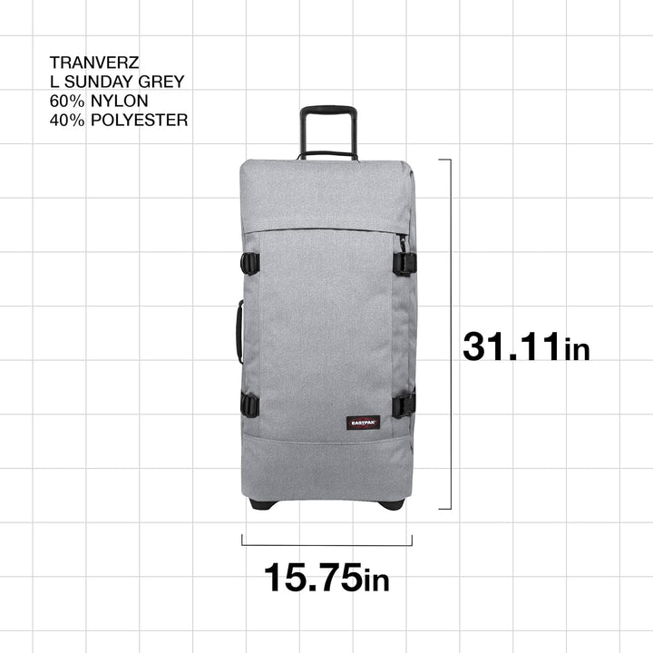 EASTPAK TRANVERZ L Koffer, 79 cm, 121 L, Grau (Sunday Grey) & TRANVERZ S Koffer, 51 cm, 42 L, Grau (