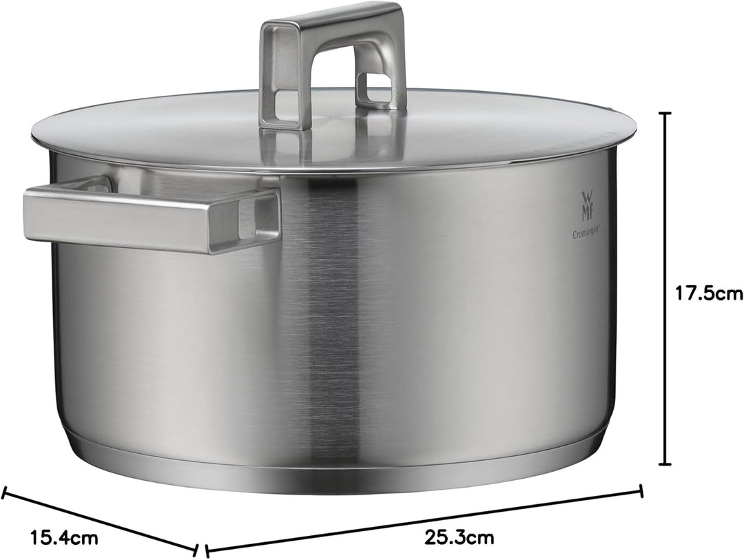 WMF Ultimate Cool Kochtopf klein 16 cm, Edelstahldeckel, Fleischtopf Induktion 1,9l, Cromargan Edels