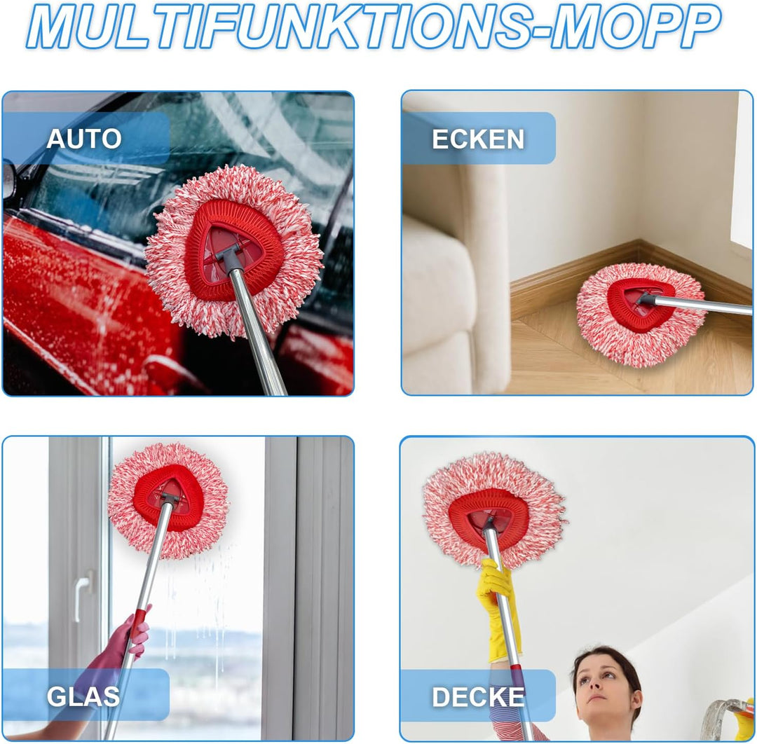 2 Stück Spin Wischmopp Ersatzbezug für Vileda Turbo Mop,3 in 1 Wischmop Wischer Ersatzköpfe mit 76-1