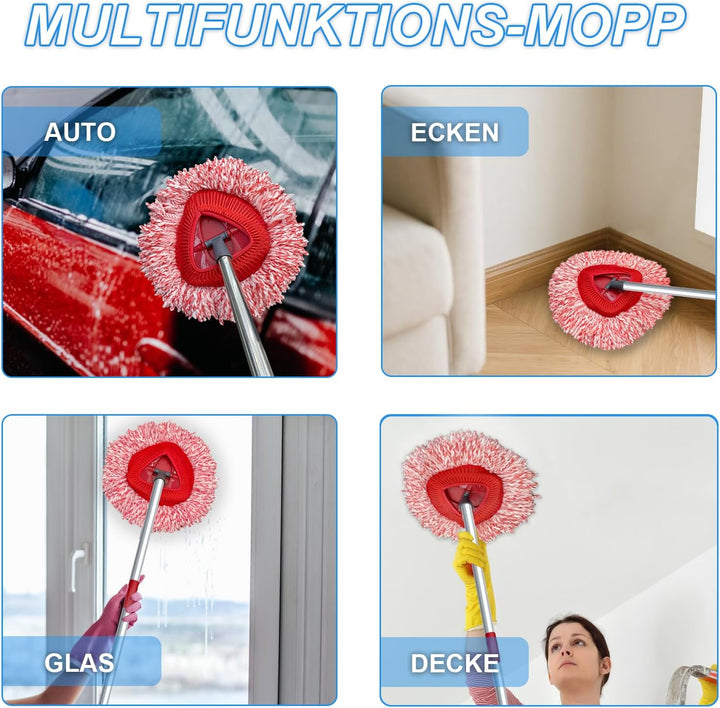 2 Stück Spin Wischmopp Ersatzbezug für Vileda Turbo Mop,3 in 1 Wischmop Wischer Ersatzköpfe mit 76-1